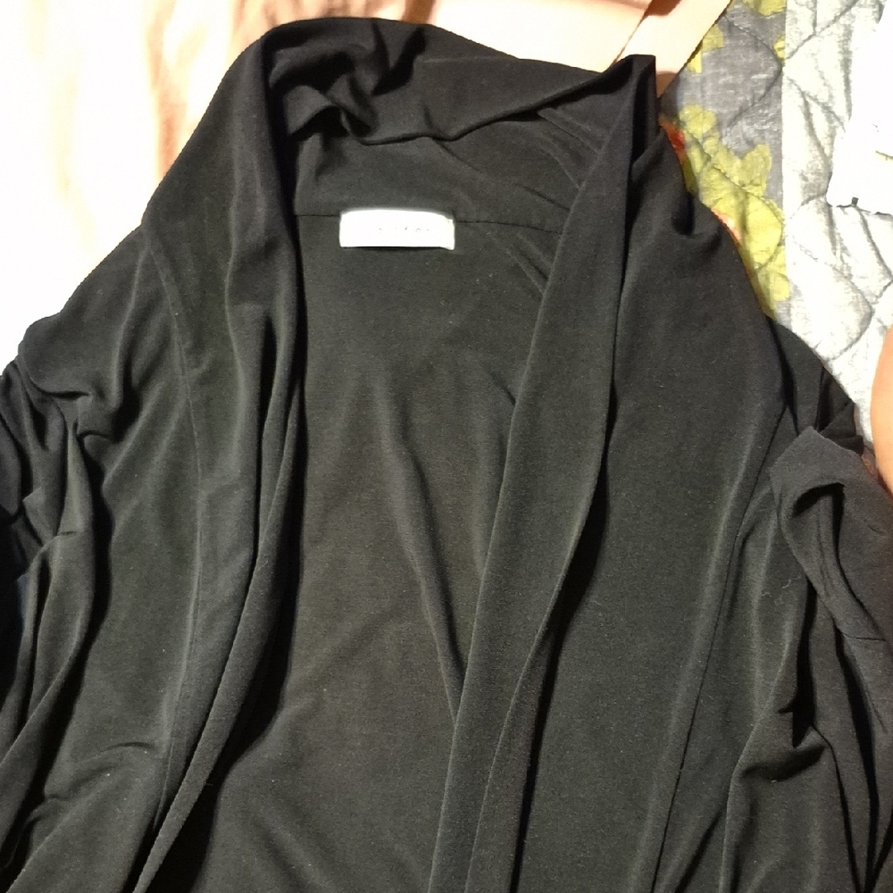 Black Open Front Cardigan